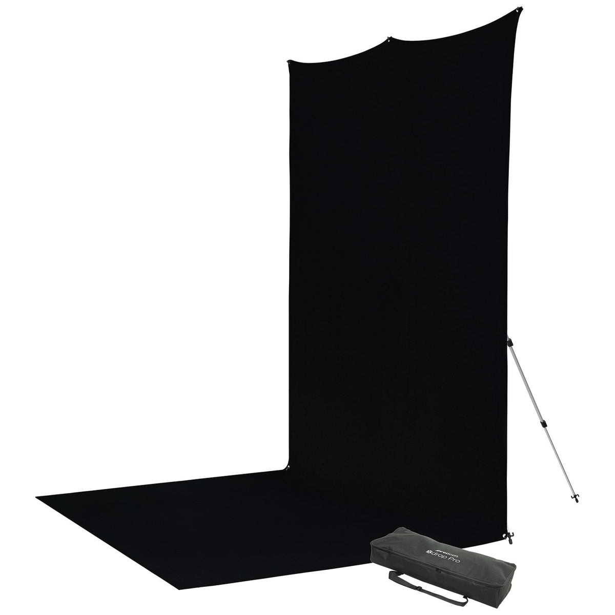 X-Drop Pro Wrinkle-Resistant Sweep Backdrop Kit - Rich Black (8' x 13'