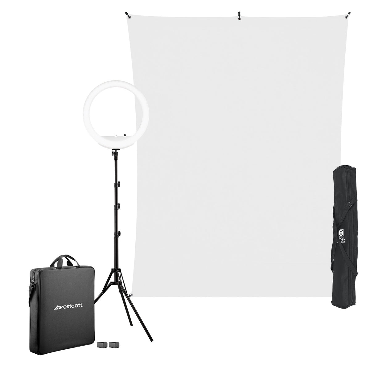 Ring Light Kit with X-Drop Backdrop & Stands